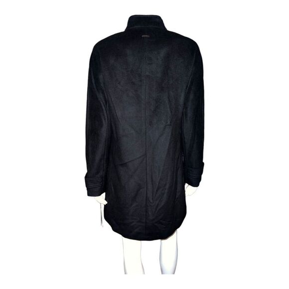 DKNY Women's Faux-Fur-Pocket Walker Coat Black Wool Blend Medium NWT - Picture 4 of 11